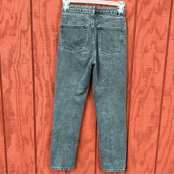 ASOS Women's High Waisted Slim Mom Jeans‎ Five Pocket Grayish Black Size 26 - Picture 2 of 7
